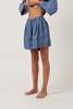 Amente Linen Pleated Short - Denim Blue - Thumbnail 4