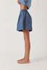 Amente Linen Pleated Short - Denim Blue - Thumbnail 7
