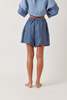 Amente Linen Pleated Short - Denim Blue - Thumbnail 8