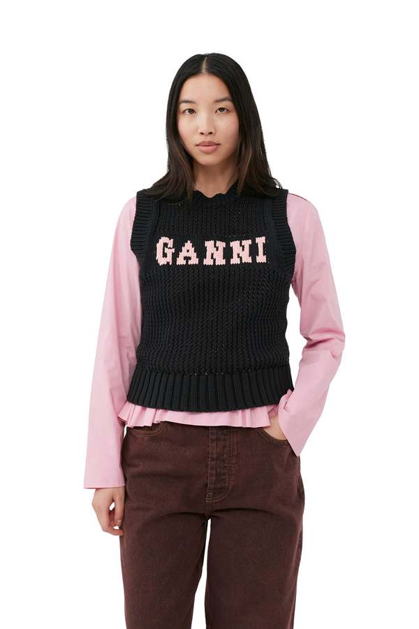 Ganni Cotton Rope Vest | Garmentory