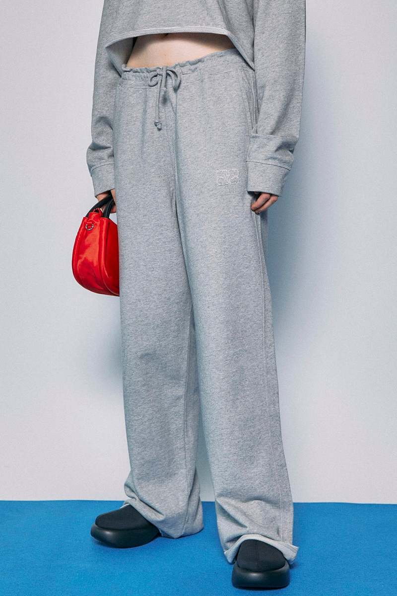 Ganni Light Isoli Wide Leg Pants - Paloma Melange | Garmentory
