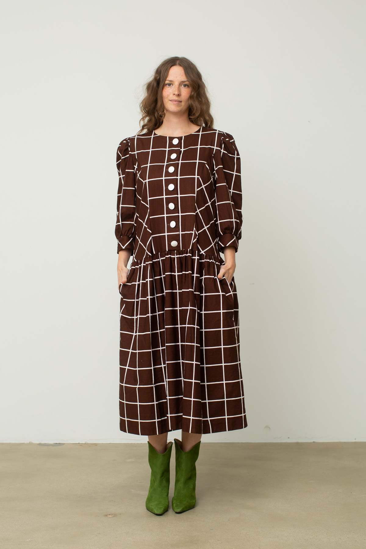 Checkerboard Drop Waist Dress