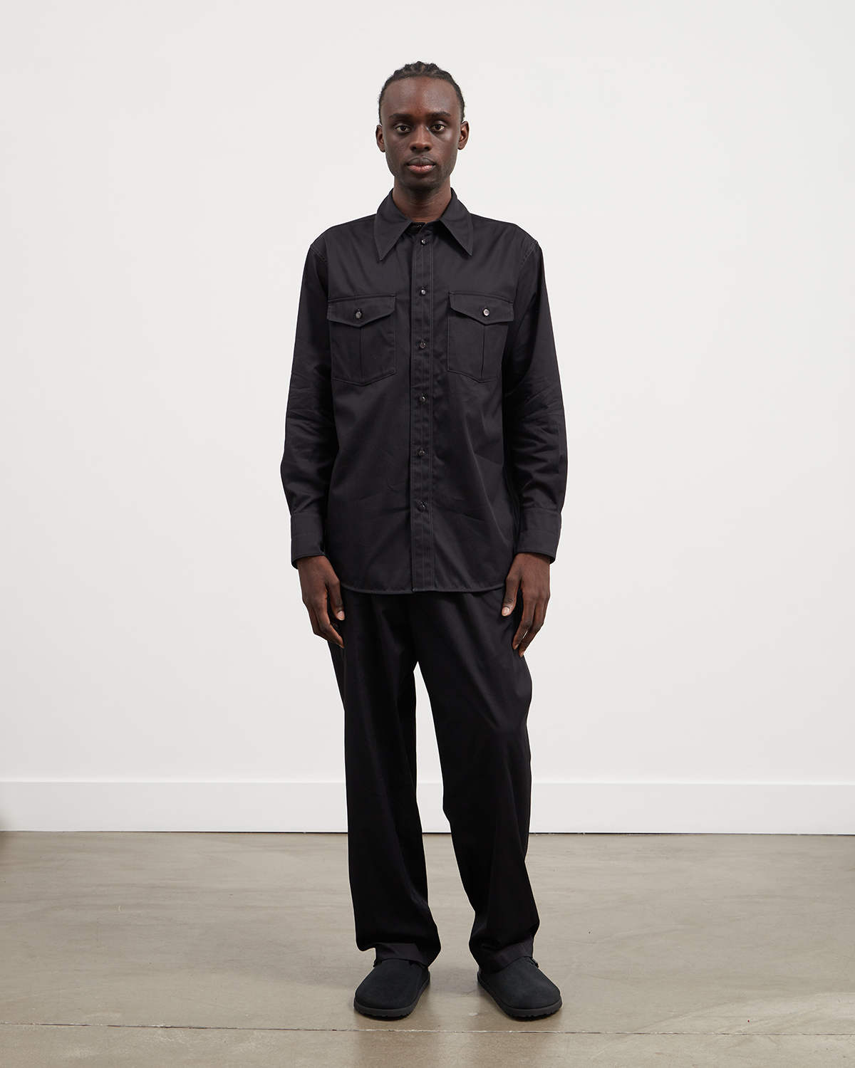 Lemaire Relaxed Western Shirt - Black | Garmentory