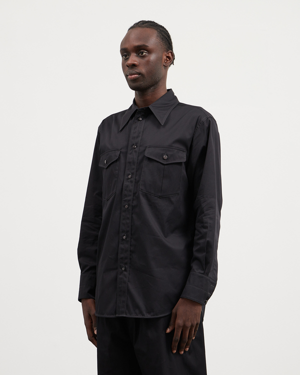 Lemaire Relaxed Western Shirt - Black | Garmentory