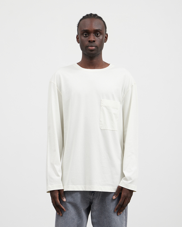 Lemaire Long Sleeve Patch Pocket T-Shirt - Vanilla | Garmentory