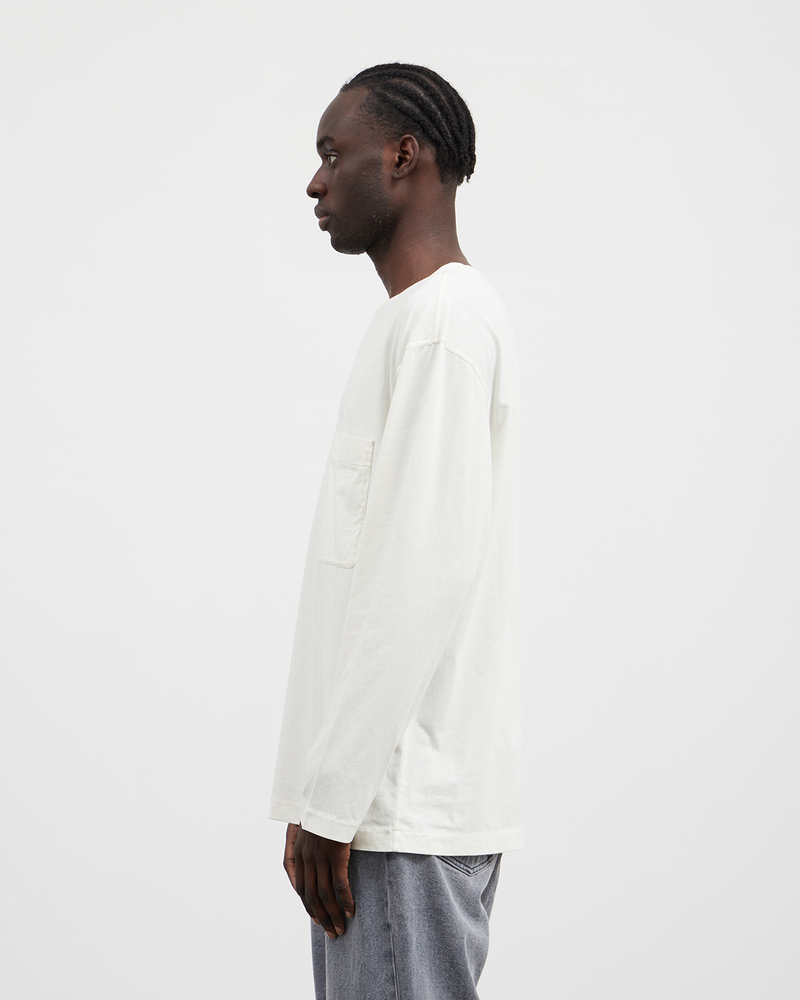 Lemaire Long Sleeve Patch Pocket T-Shirt - Vanilla | Garmentory