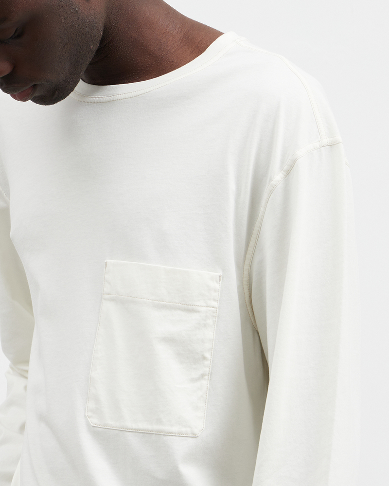 Lemaire Long Sleeve Patch Pocket T-Shirt - Vanilla | Garmentory