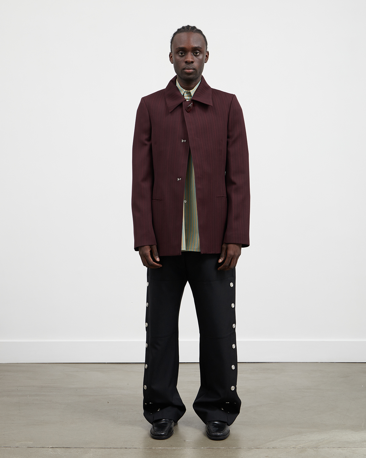 Namacheko Eynion Jacket - Burgundy Stripe | Garmentory