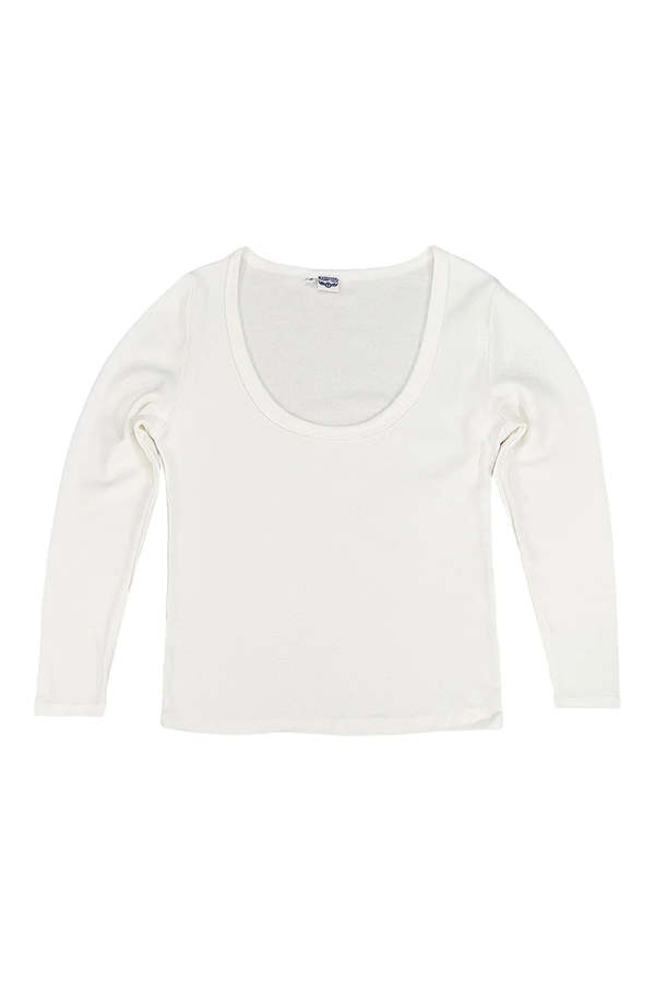 Jungmaven Paseo Long Sleeve Tee - Washed White Organic