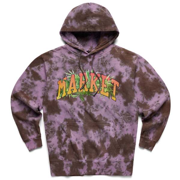 Market Arc Herbal Remedy Hoodie Purple/Gray Tie-dye Garmentory