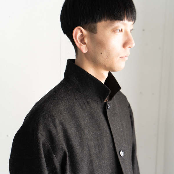 Still By Hand Shetland Wool Jacket - Charcoal | Garmentory