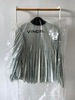 Mixed Media Pleated Satin Top - Thumbnail 4