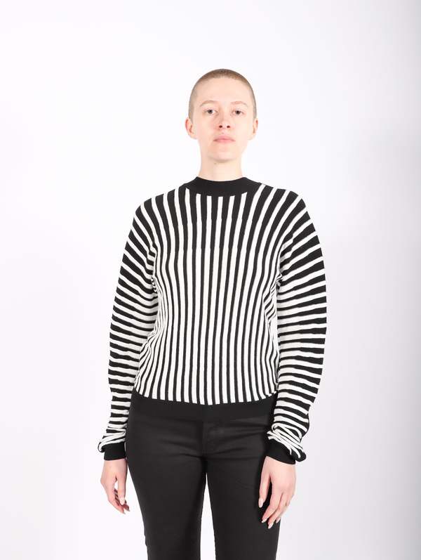 HENRIK VIBSKOV ボーダーインナー Henrik Vibskov Ribs Knit Blouse - Black/White | Garmentory
