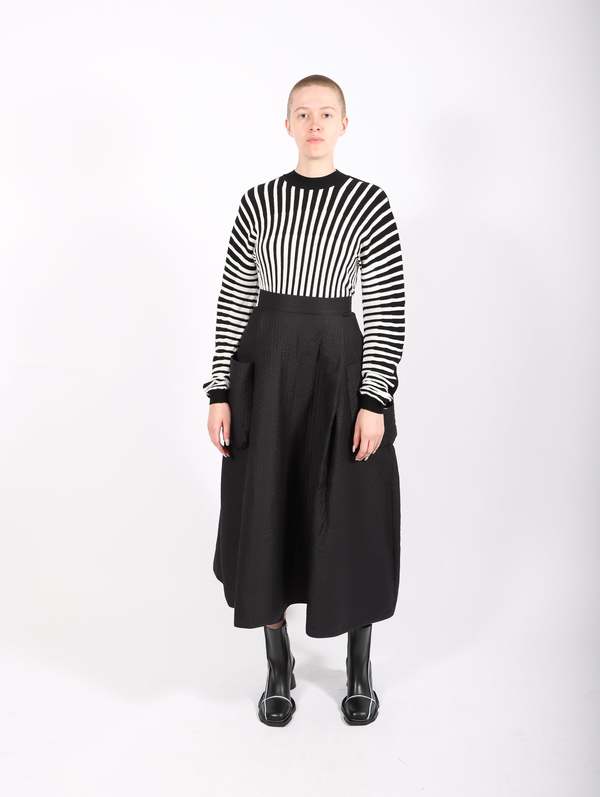 Henrik Vibskov Ribs Knit Blouse - Black/White | Garmentory