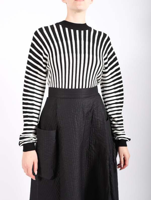 Henrik Vibskov Ribs Knit Blouse - Black/White | Garmentory