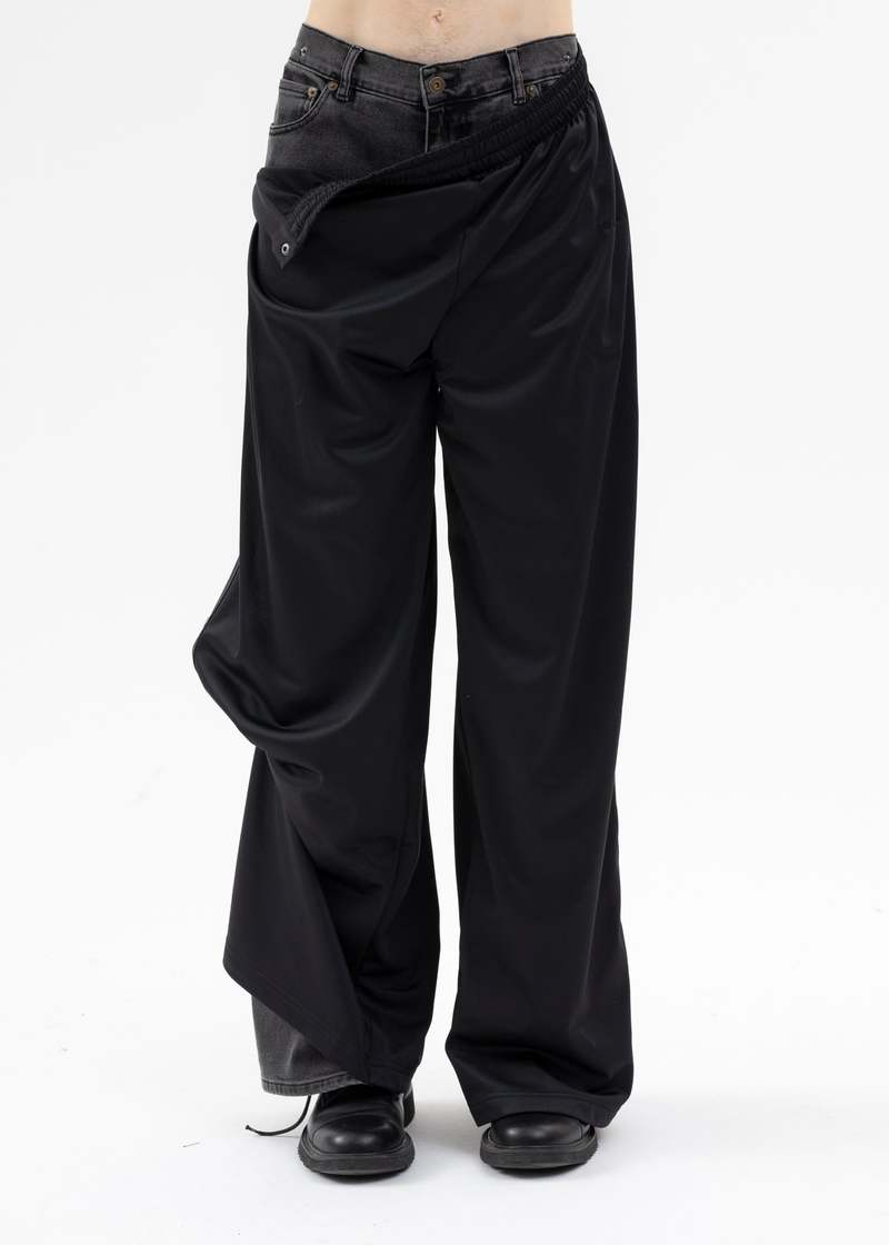 パンツ Y/PROJECT 23awSNAP OFF DENIM TRACK PANTS Y/project SNAP OFF DENIM TRACK PANTS - BLACK | Garmentory