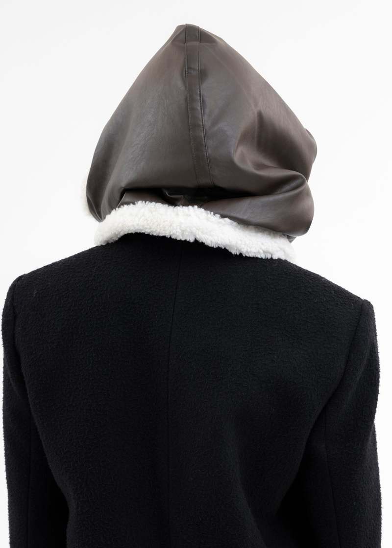 Y/Project Wire Leather Hood in Black | notreshop | REVERSIBLE