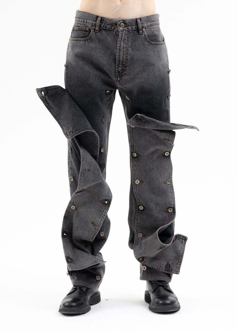 Y/project EVERGREEN SNAP OFF JEANS - VINTAGE BLACK | Garmentory
