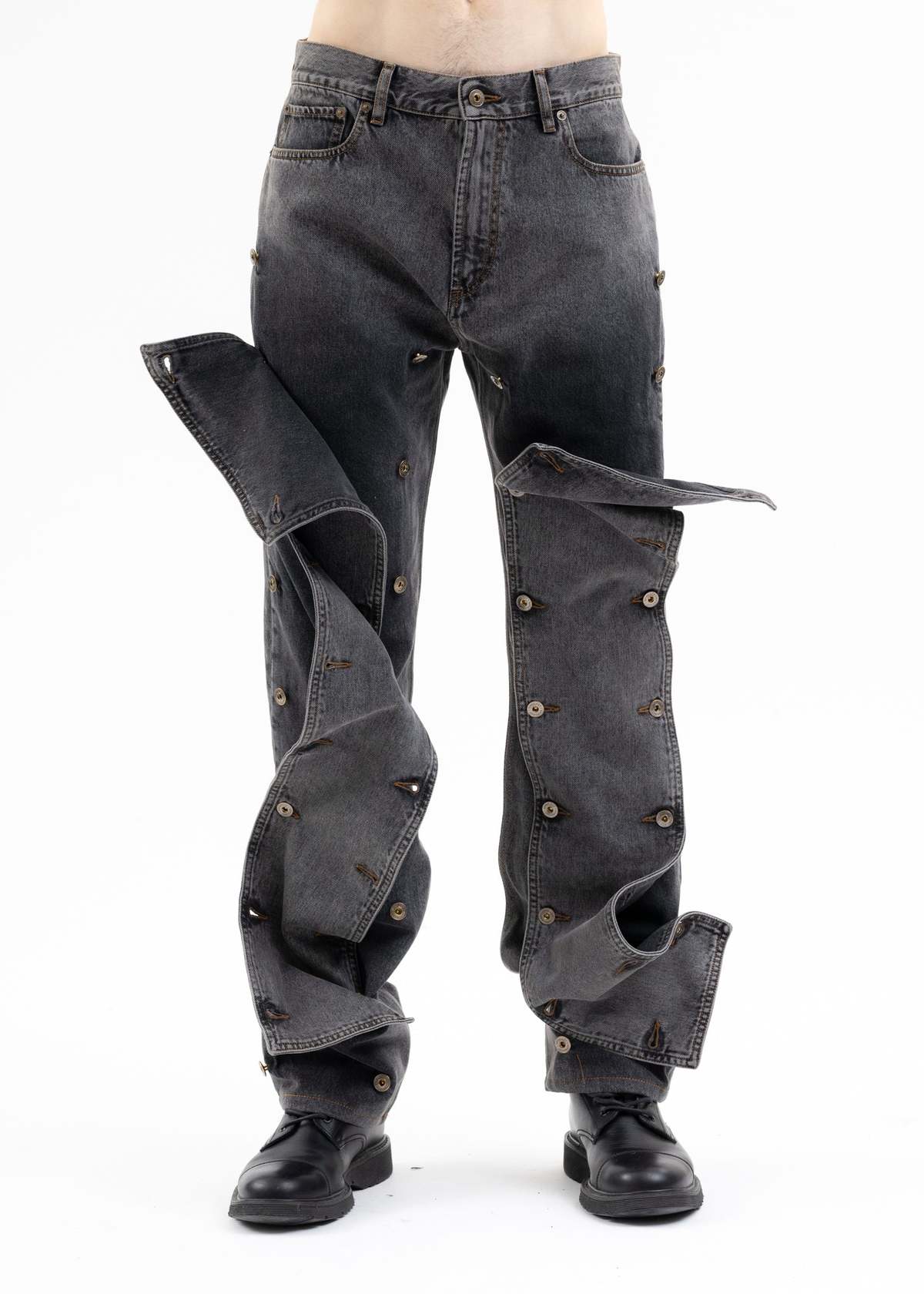 Y/project EVERGREEN SNAP OFF JEANS - VINTAGE BLACK | Garmentory