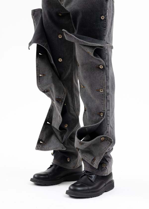 Y/project EVERGREEN SNAP OFF JEANS - VINTAGE BLACK | Garmentory