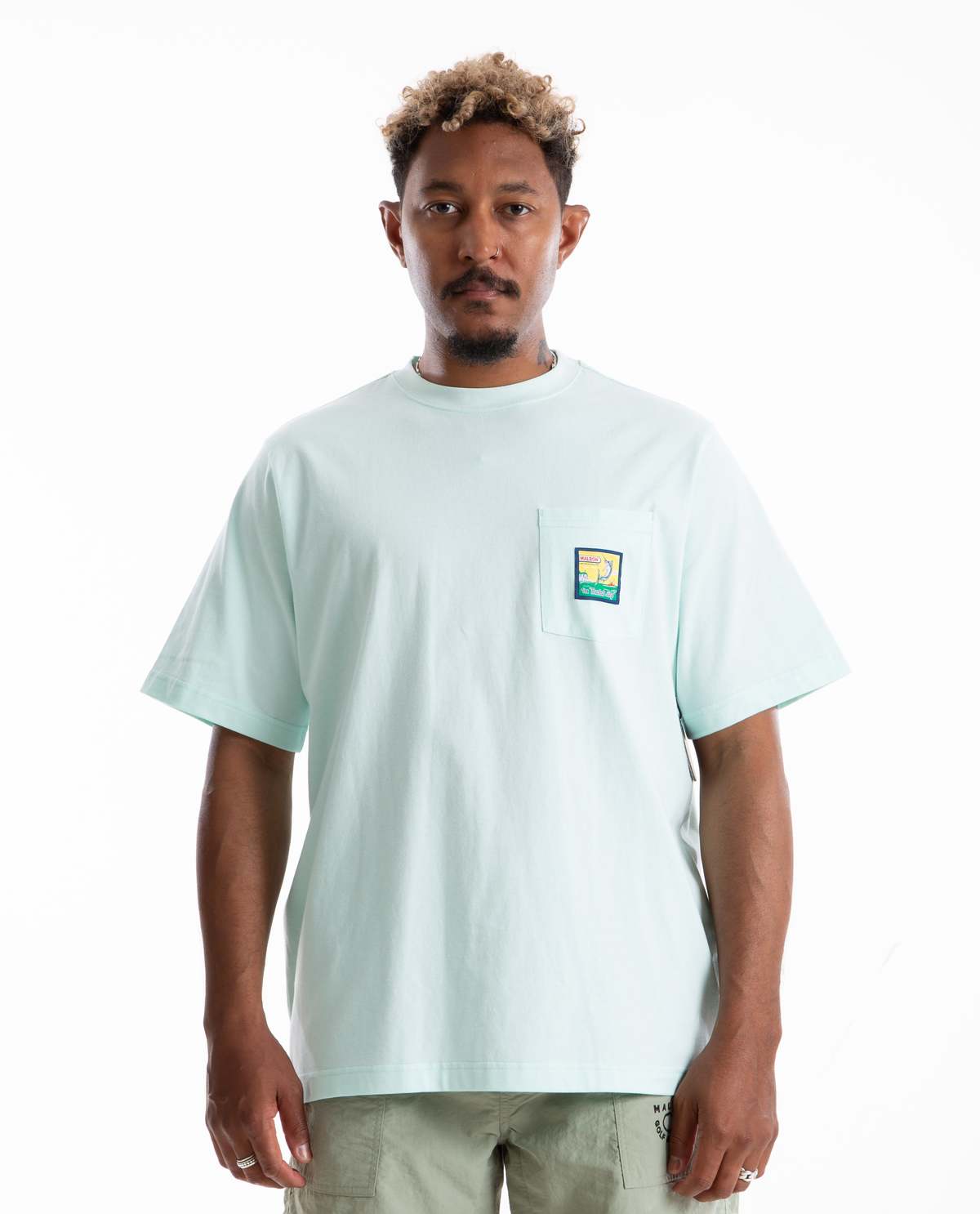 ■Malbon Golf■ Buckets City Round Pocket T-Shirt MINT Bucket-City-Pocket-Tee-
