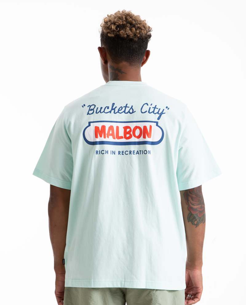 ■Malbon Golf■ Buckets City Round Pocket T-Shirt MINT Bucket-City-Pocket-Tee-