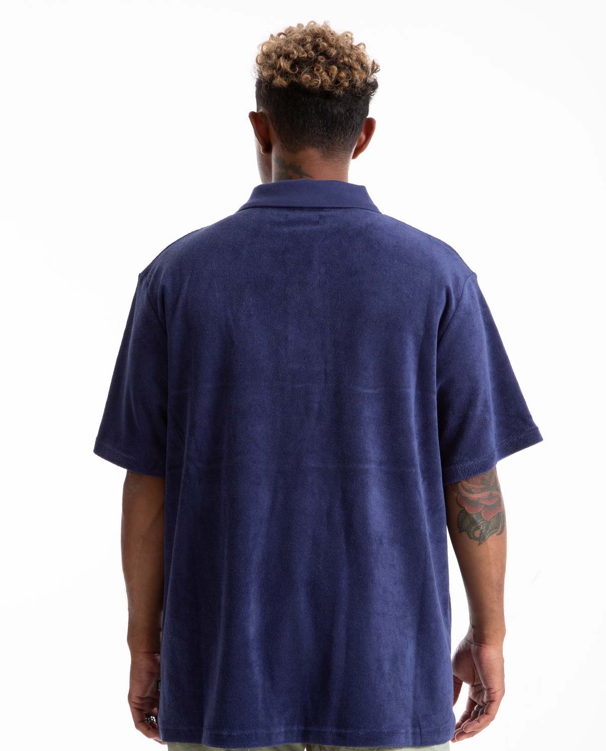 MALBON GOLF Clearwater Terry Polo - Navy | Garmentory