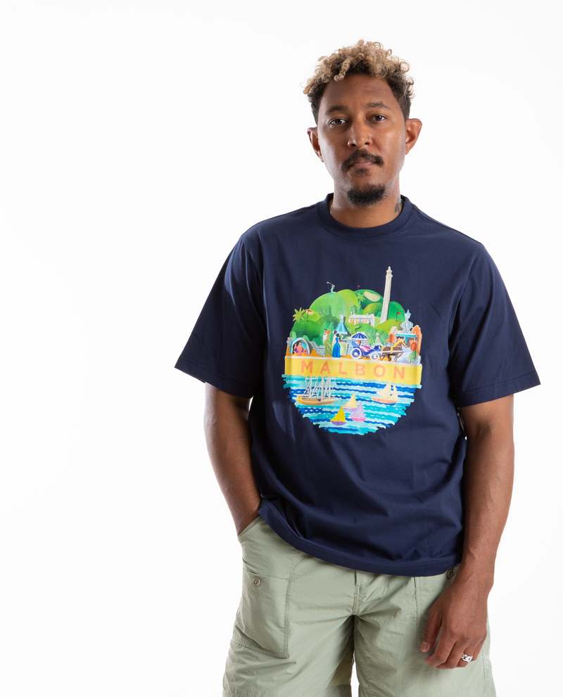 MALBON GOLF Harbour Tee - NAVY | Garmentory