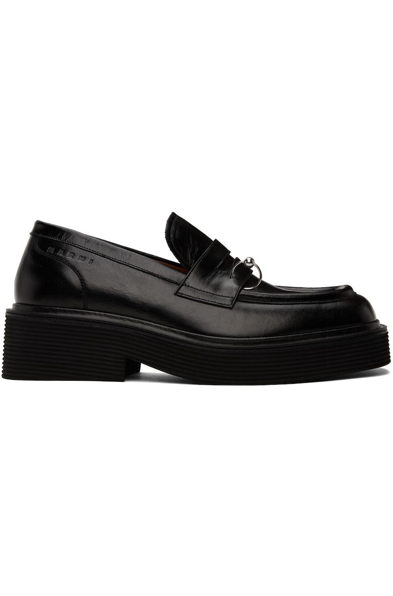 【関税込み】Marni ブラック Oリング ローファー Marni Black O-Ring Loafers - Business Casual Shoes - BeyondStyle