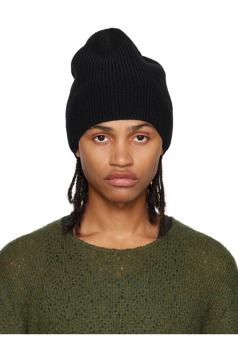 Our-Legacy-Black-Knit-Beanie-