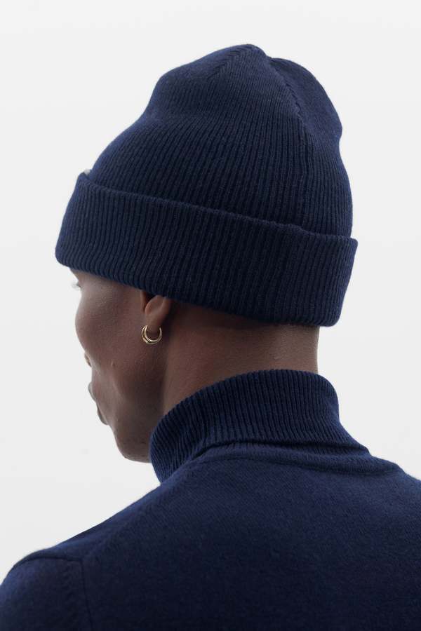 Norse Projects Merino Lambswool Beanie - Dark Navy | Garmentory
