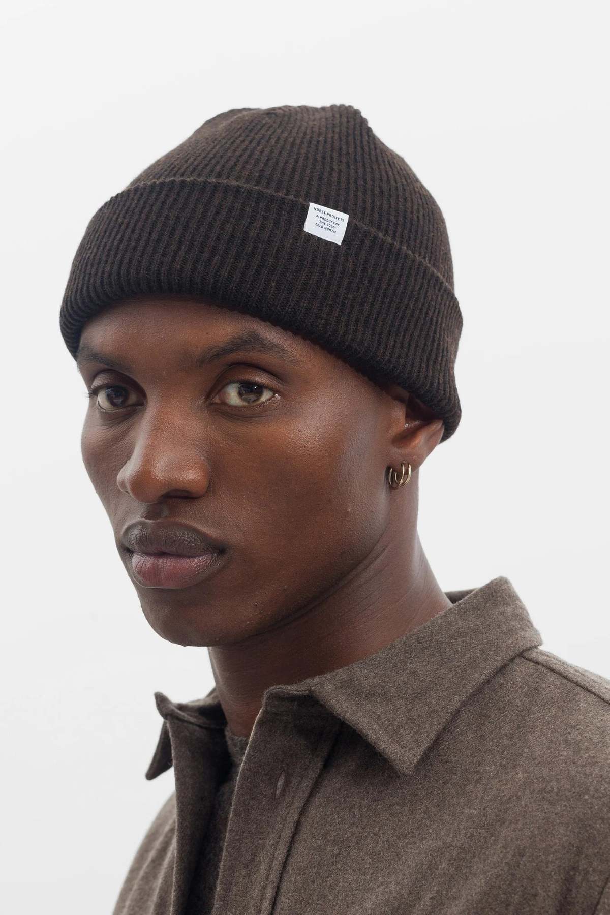 Norse Projects Merino Lambswool Beanie - Truffle | Garmentory