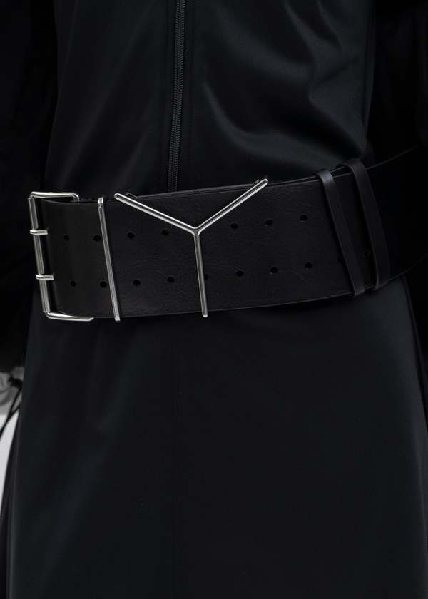Y/project 90mm Y Wide Belt - Black/Silver | Garmentory