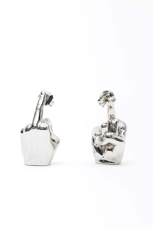 Y/project Single Mini Fuck U Single Earring - Silver 
