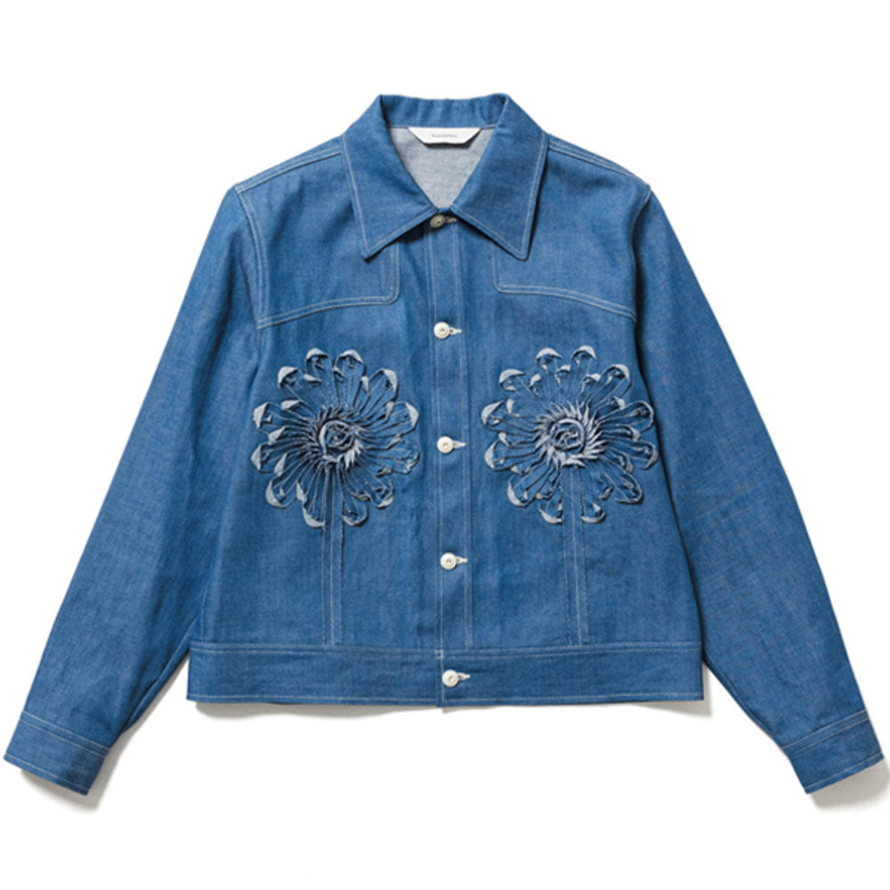 Sasquatchfabrix. Flower Denim Jacket - Sax | Garmentory