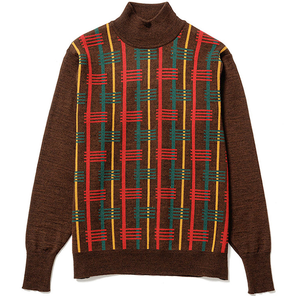 Sasquatchfabrix. Rasta HI Gauge Mockneck Knit - Brown Rasta 