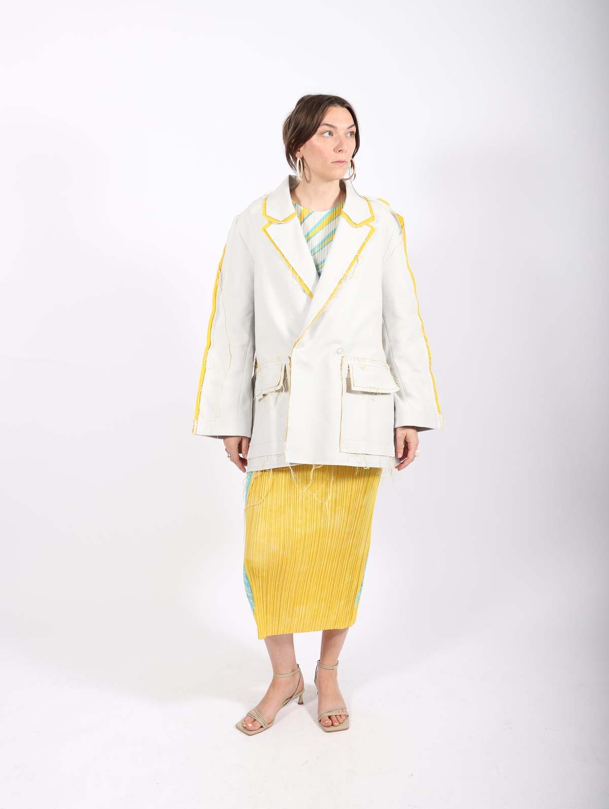Henrik Vibskov Trunk Show Flat Jacket - White Yellow | Garmentory