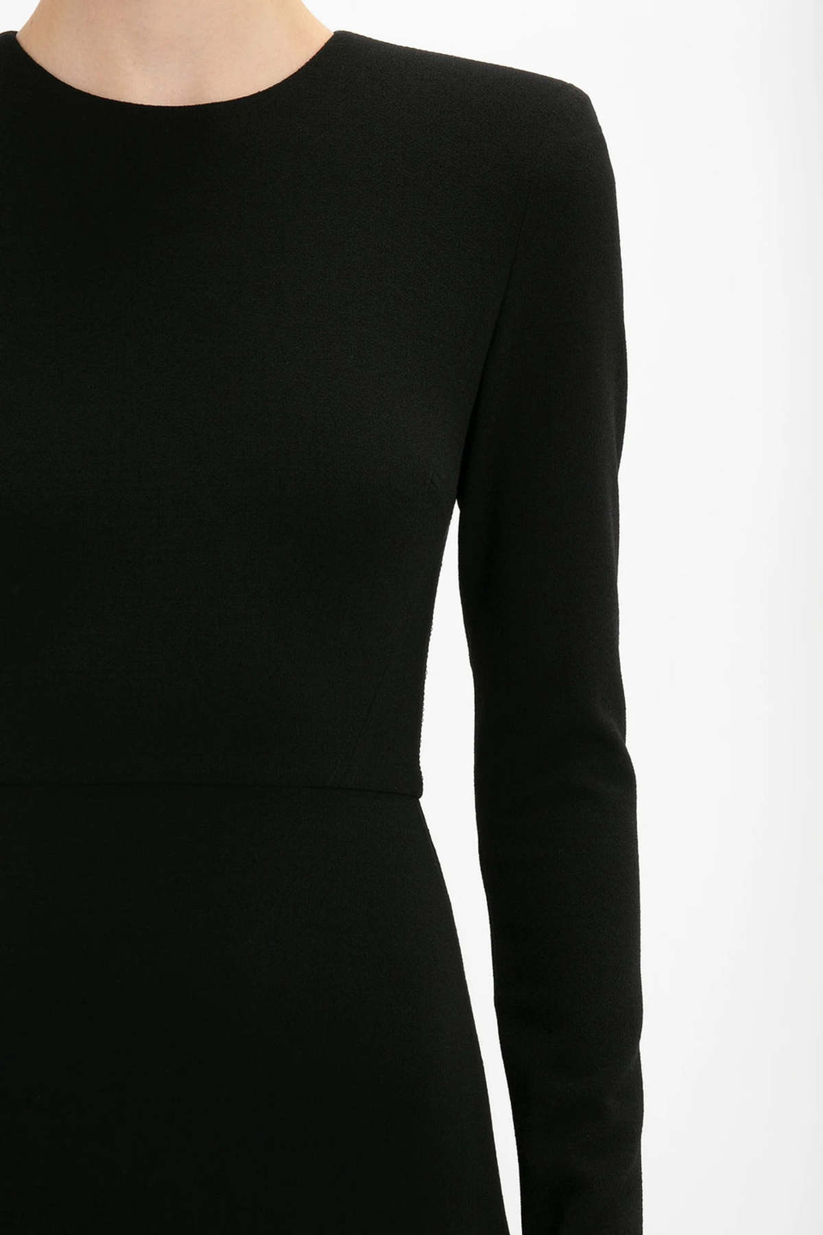 Victoria Beckham Long Sleeve T-Shirt Fitted Dress - Black | Garmentory Victoria Beckham Long Sleeve T-Shirt Fitted Dress - Black | Garmentory