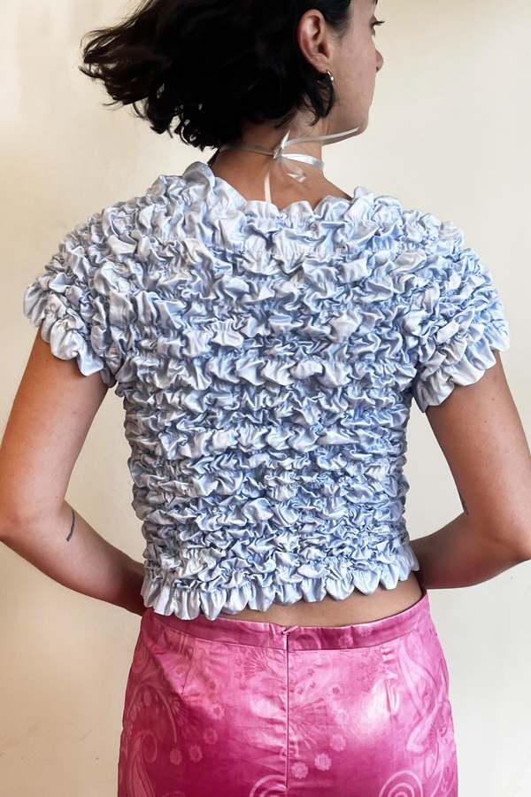 Super Yaya Crushed Tee - Baby Blue | Garmentory