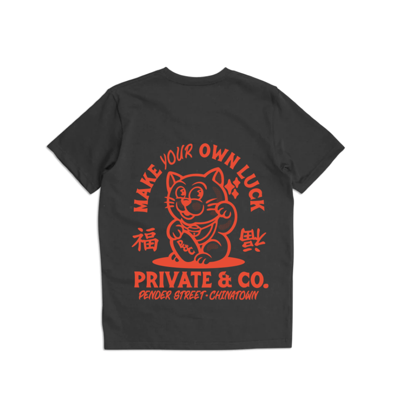 Private & Co. Lucky Cat Tee - Black Private & Co. Lucky Cat Tee - Black