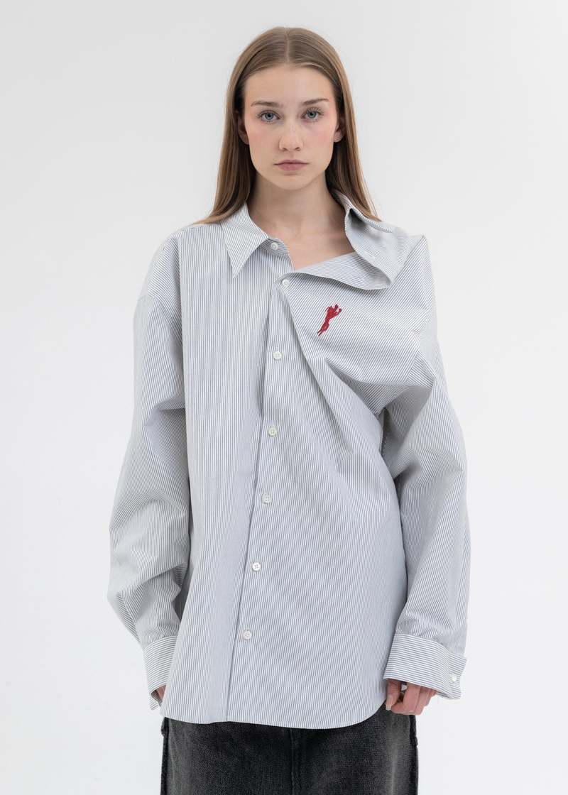 Doublet BLACK AND HALF LOOSE STRIPE SHIRT - WHITE | Garmentory