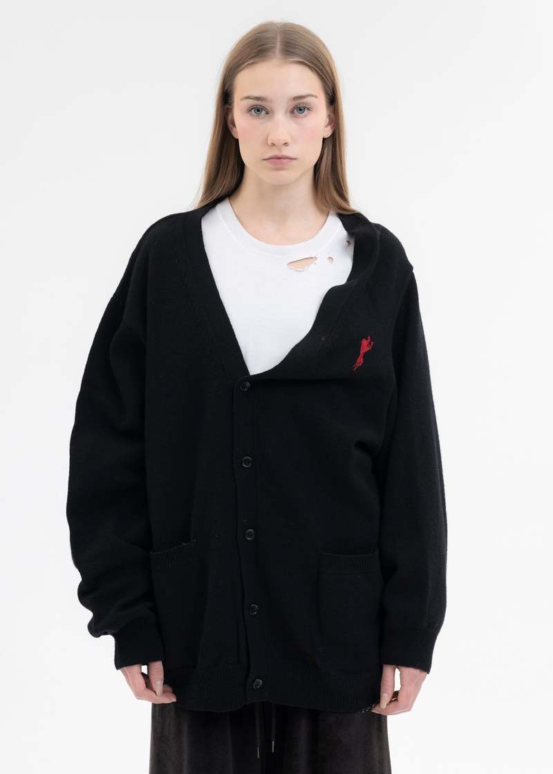 Doublet HALF LOOSE CARDIGAN - BLACK | Garmentory