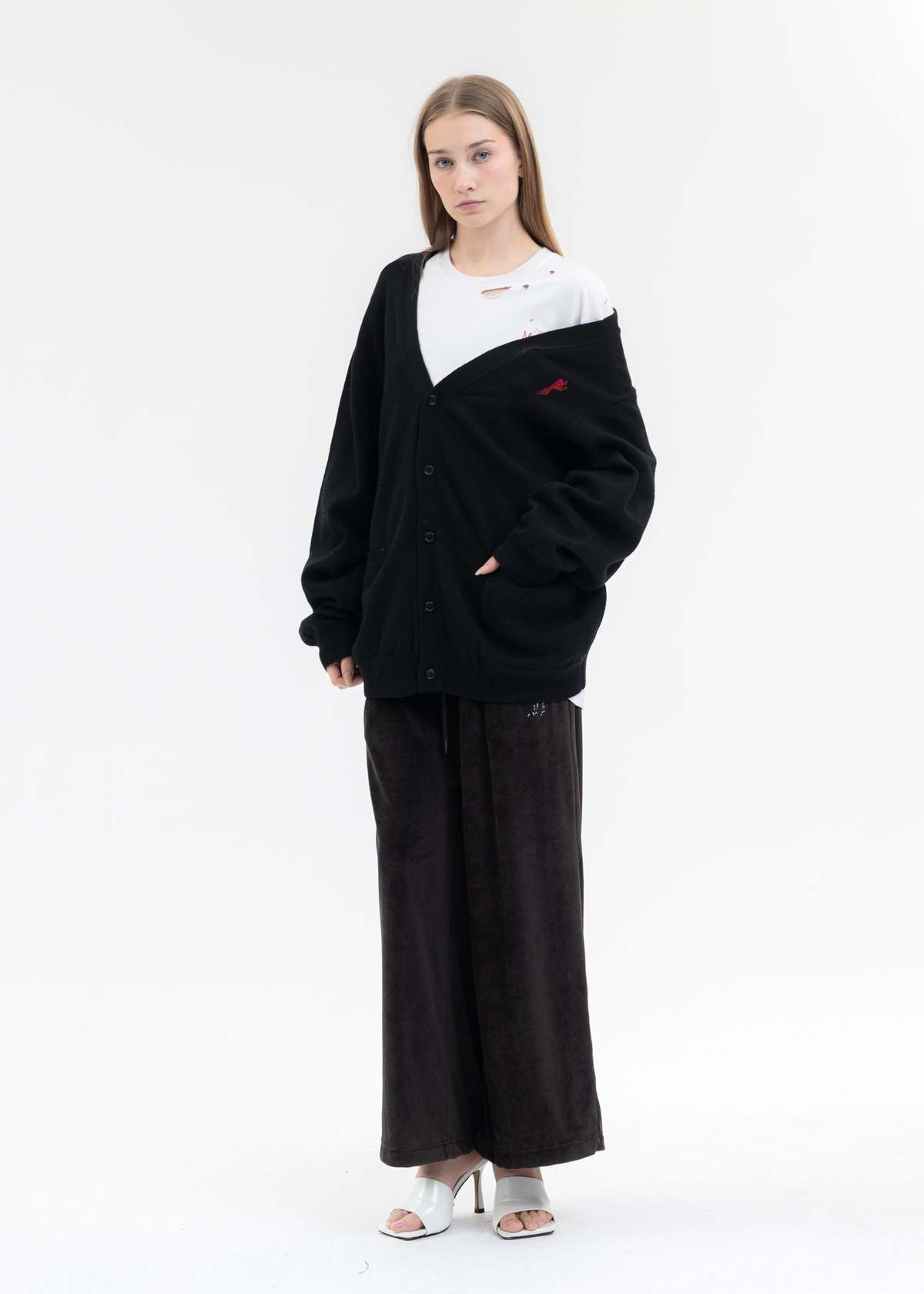 トップス 23ss doublet OVERSIZED CUT-OFF CARDIGAN 23ss doublet OVERSIZED CUT-OFF CARDIGAN