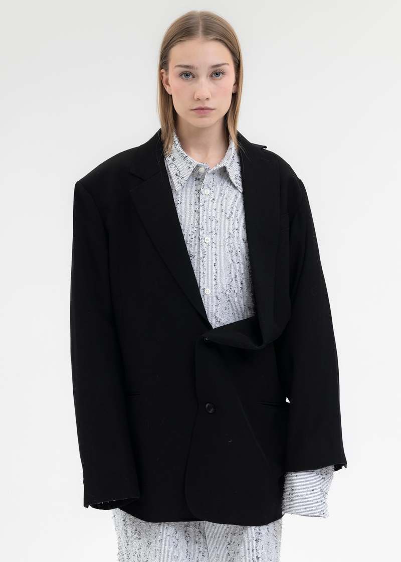ジャケット・アウター doublet HALF LOOSE TAILORED JACKET Doublet HALF LOOSE TAILORED JACKET - BLACK | Garmentory
