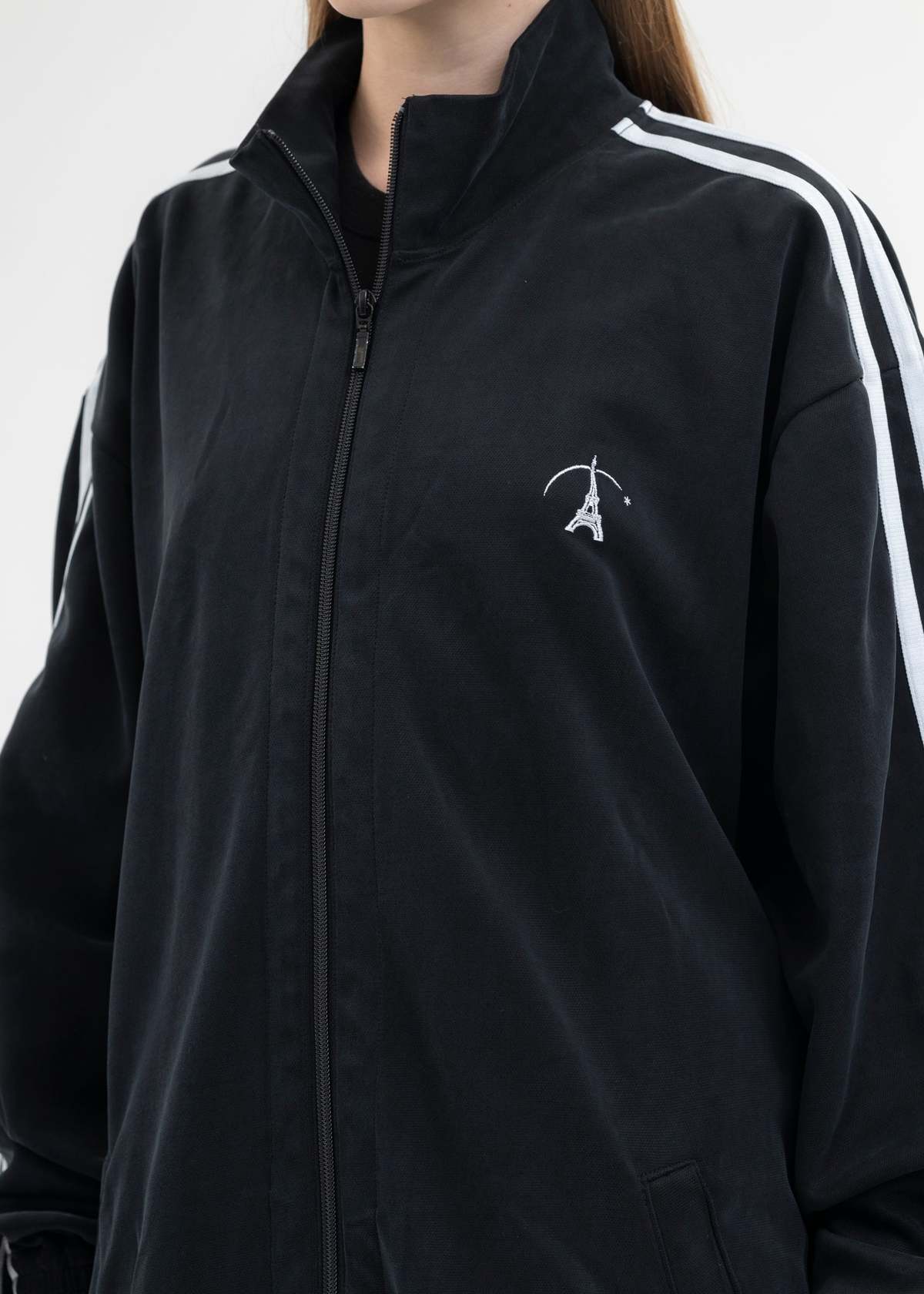 Doublet VINTAGE EFFECT TRACK JACKET - BLACK | Garmentory
