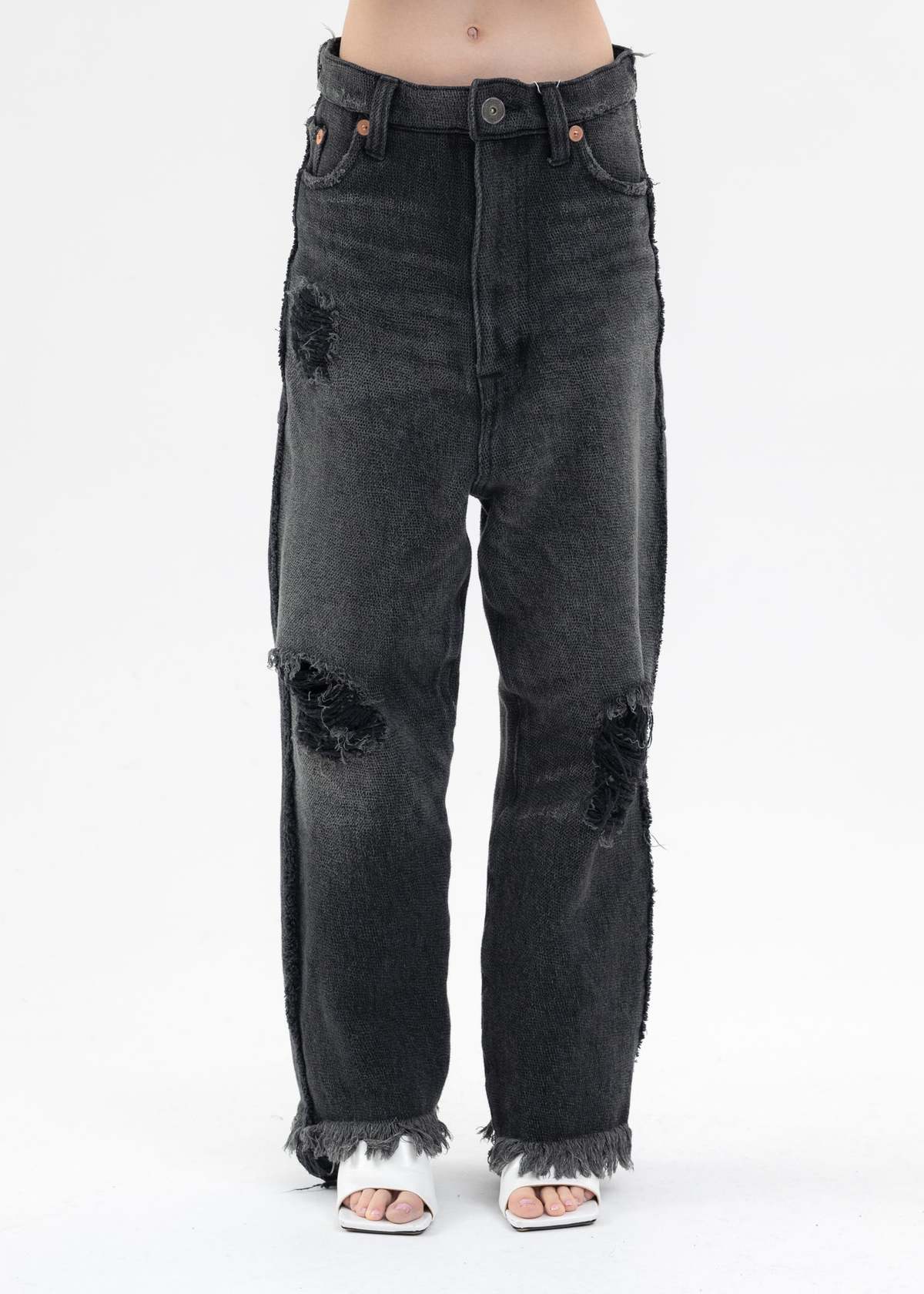 Doublet x1.5 RESIZED DENIM PANTS - BLACK | Garmentory