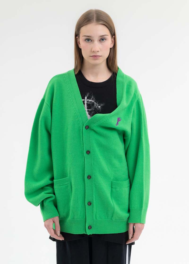 Doublet GREEN HALF LOOSE CARDIGAN - Green | Garmentory