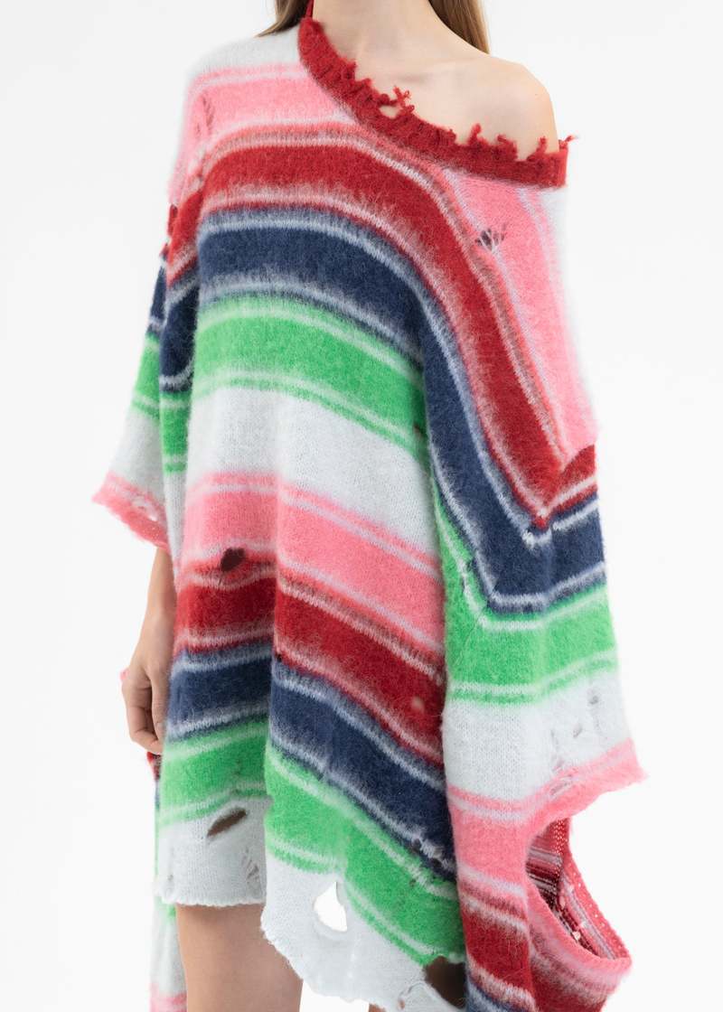 Doublet MULTI STRIPE OVERSIZE PULLOVER - Multi | Garmentory