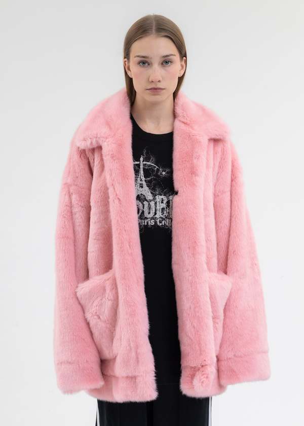 Pink Rabbit Hare Jacket Doublet PINK AND-PAINTED FUR JACKET - RABBIT | Garmentory