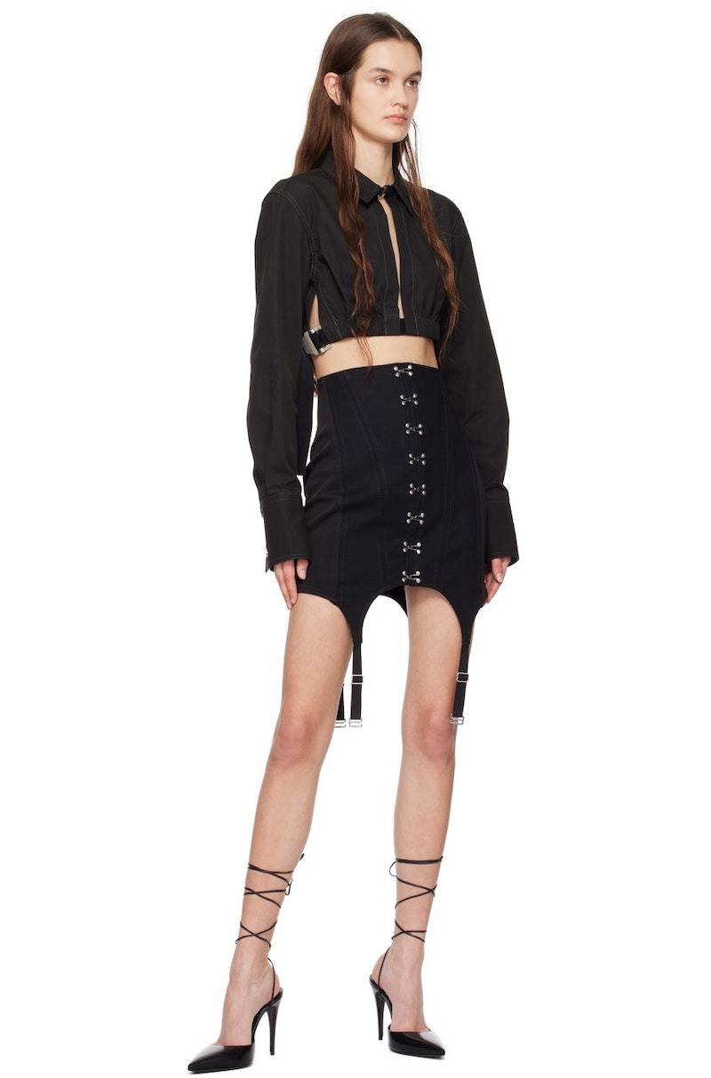 Dion Lee Corset Garter Miniskirt - Black | Garmentory